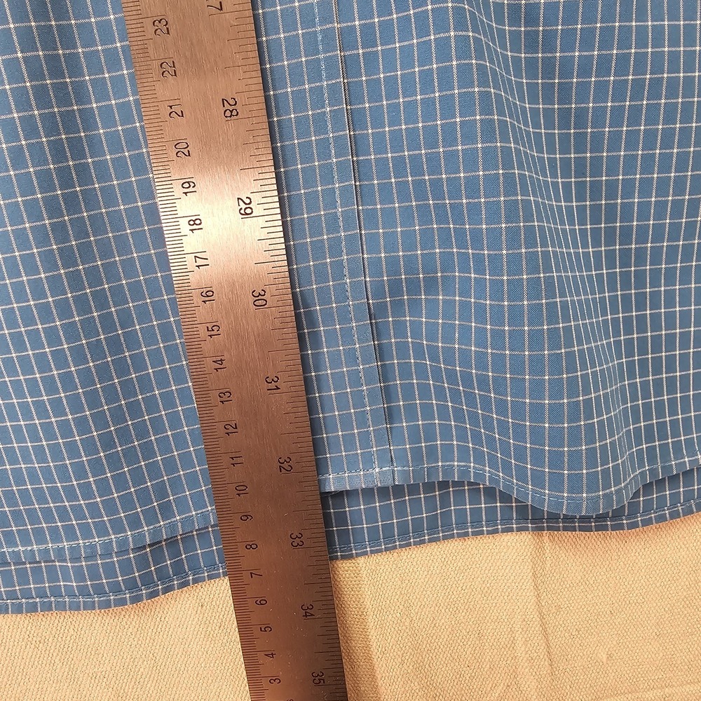 LL Bean Shirt Mens Blue XL Wrinkle Resistant Oxford Check Traditional Fit 285275 - Picture 6 of 9
